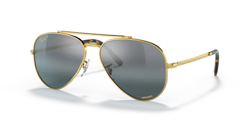 Ray Ban New Aviator ORB3625 9196G6 Legend Gold/ Polar Clear Gradient Dark  Sunglasses