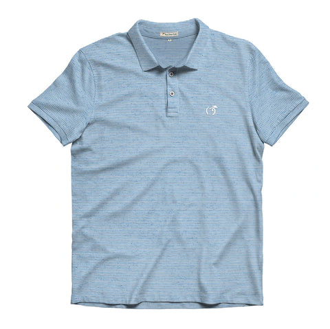 Peach State Pride White & Cays Blue Heathered Performance Polo