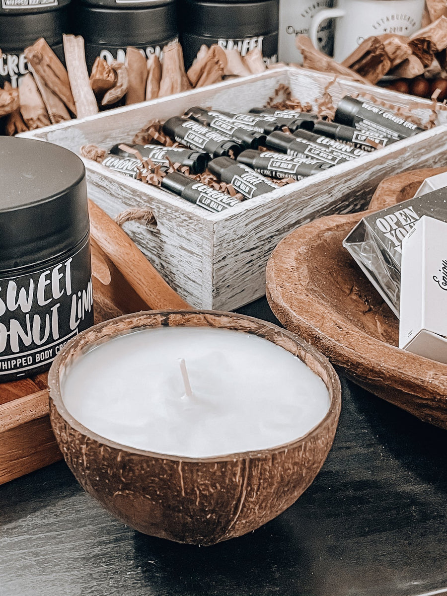 Oyster Candle Company Hand Carved Coconut Candles Southern Hanger