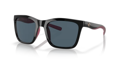 Costa Del Mar Panga Shiny Black/ Crystal/ Fuchsia/ Gray 580P Sunglasses