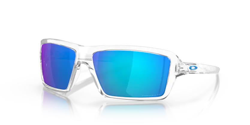 Oakley Cables Polished Clear/ Prizm Sapphire Polarized Sunglasses