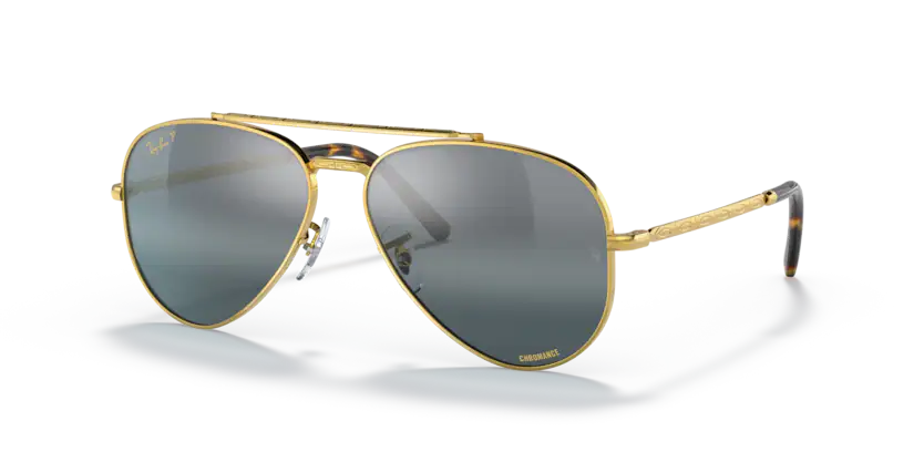Ray Ban New Aviator ORB3625 9196G6 Legend Gold/ Polar Clear Gradient Dark Sunglasses