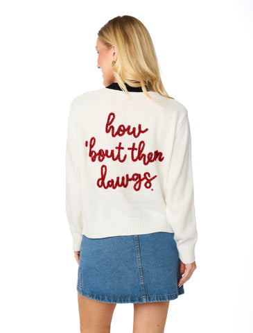 The How 'Bout Them Dawgs Glitter Script Cardigan