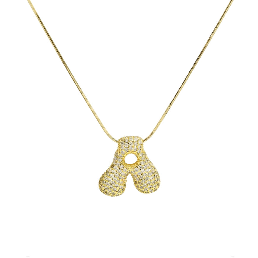 Savvy Bling Initial Waterdrop Necklace 18K Gold