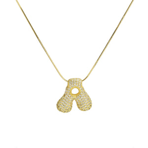 Savvy Bling Initial Waterdrop Necklace 18K Gold