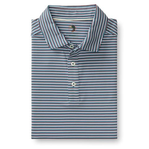 Duck Head Long Drive-Baker Stripe Performance Polo