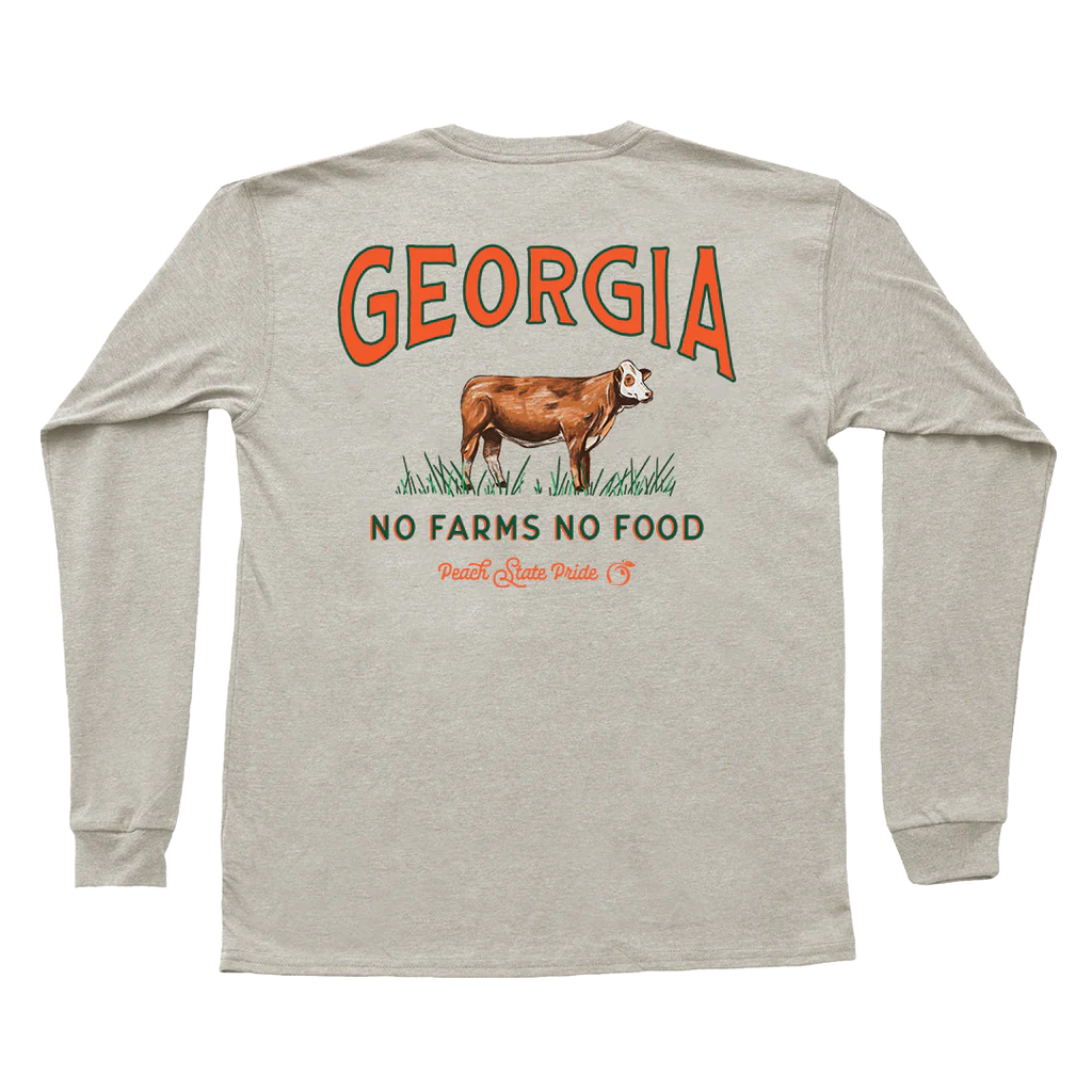 Peach State Pride No Farms, No Food LS Tee