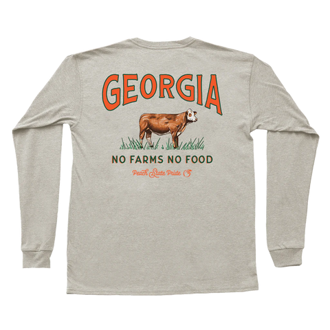 Peach State Pride No Farms, No Food LS Tee