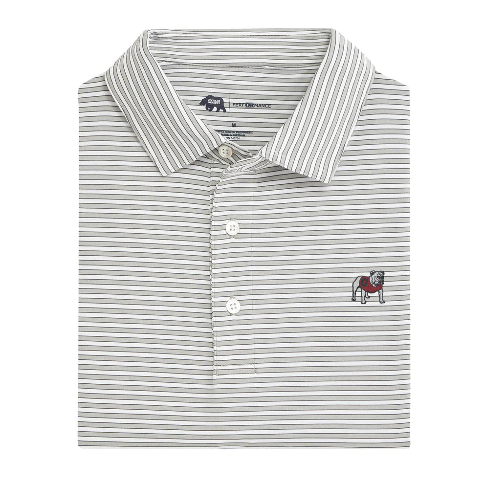 Onward Reserve Standing Bulldog Mulligan Stripe Performance Polo