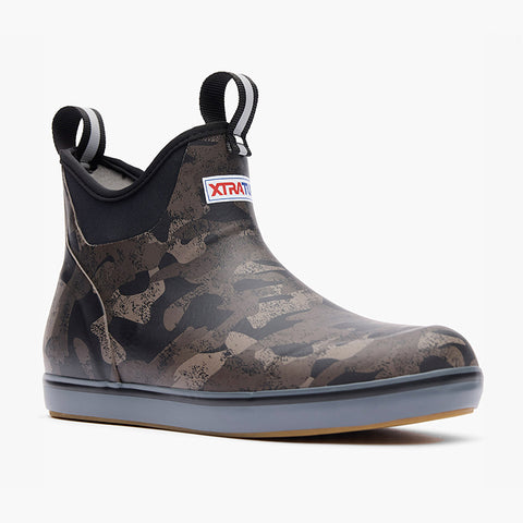 Women Xtatuf Black Camo Deck Boots