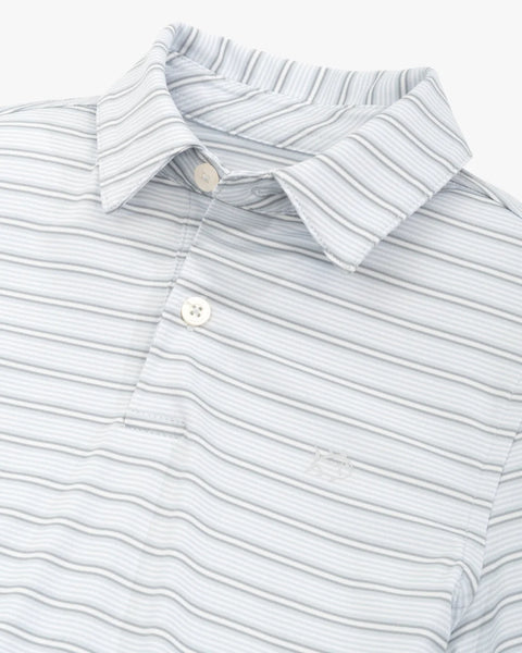 Youth Southern Tide Driver Crawford Stripe Performance Polo