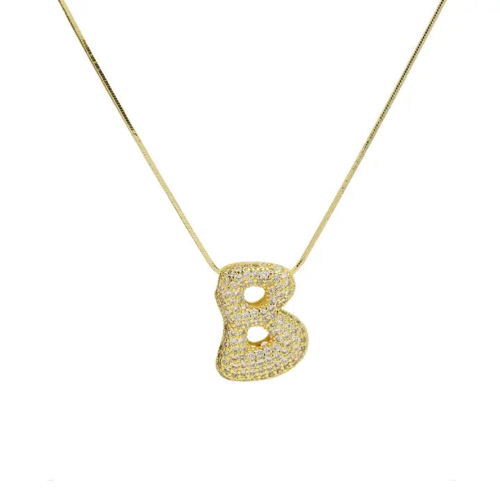 Savvy Bling Initial Waterdrop Necklace 18K Gold