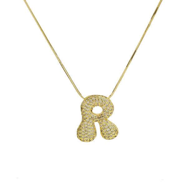 Savvy Bling Initial Waterdrop Necklace 18K Gold