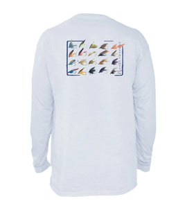 Coastal Cotton Fly Box Dawn Grey LS Tee