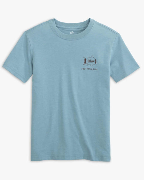 Youth Southern Tide Sketched Football SS Tee