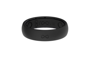 Groovelife Thin Solid Black Silicone Ring