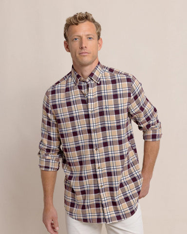 Southern Tide Sweetgrass Plaid Beach Flannel