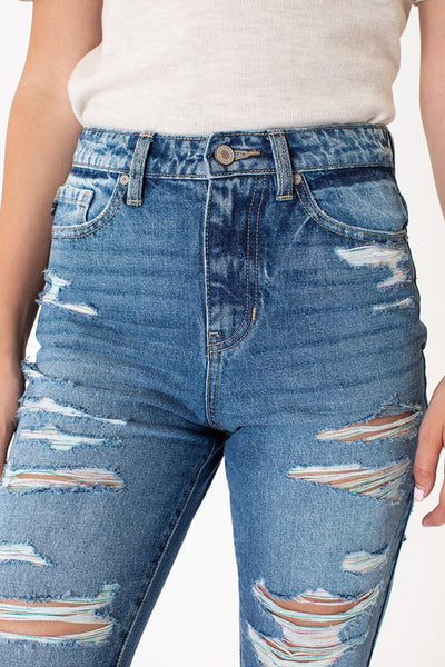 High Rise Distressed Classic Skinny