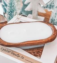 Oyster Candle Company Wooden Dough Bowl Candles