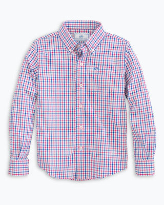 Boy's Southern Tide Tattersall Intercoastal Button Down