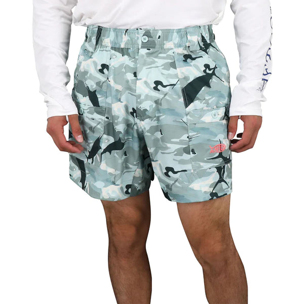 Aftco Grey Camo Original Fishing Shorts