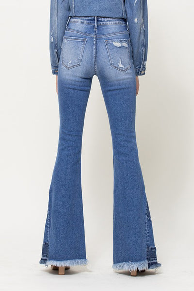 Jasmine High Rise Flare W/ Panel Hem Detail