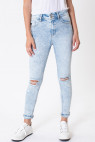 High Rise Folded Ankle Skinny