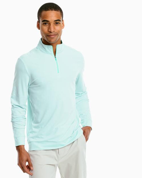 Southern Tide Heather Stripe Performance 1/4 Zip Pullover