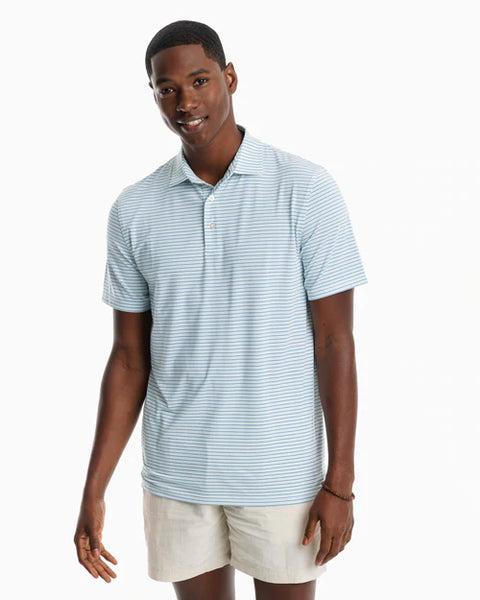 Southern Tide Driver Santee Stripe Heather Performance Polo