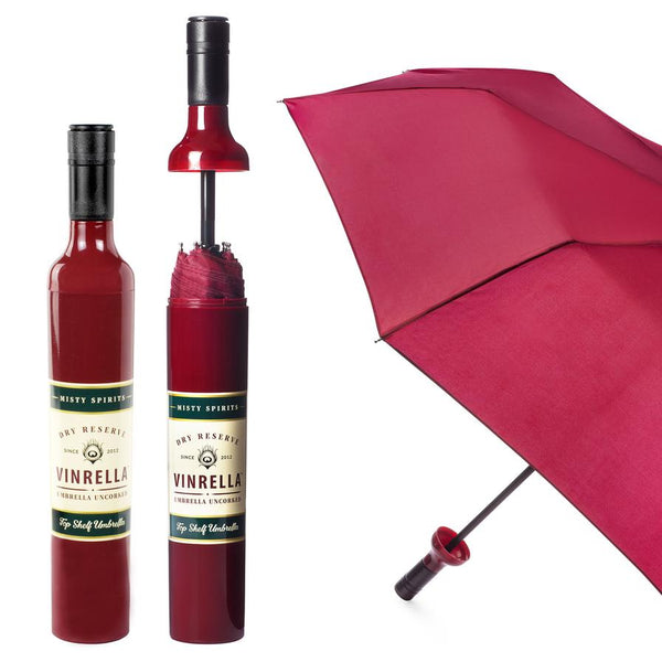 Vinrella Burgundy Labeled Bottle Umbrella