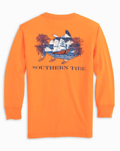 Youth Southern Tide Pirate Ship LS Tee